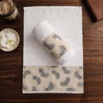 Toalha de Lavabo Premium – Relevo e Folhagens